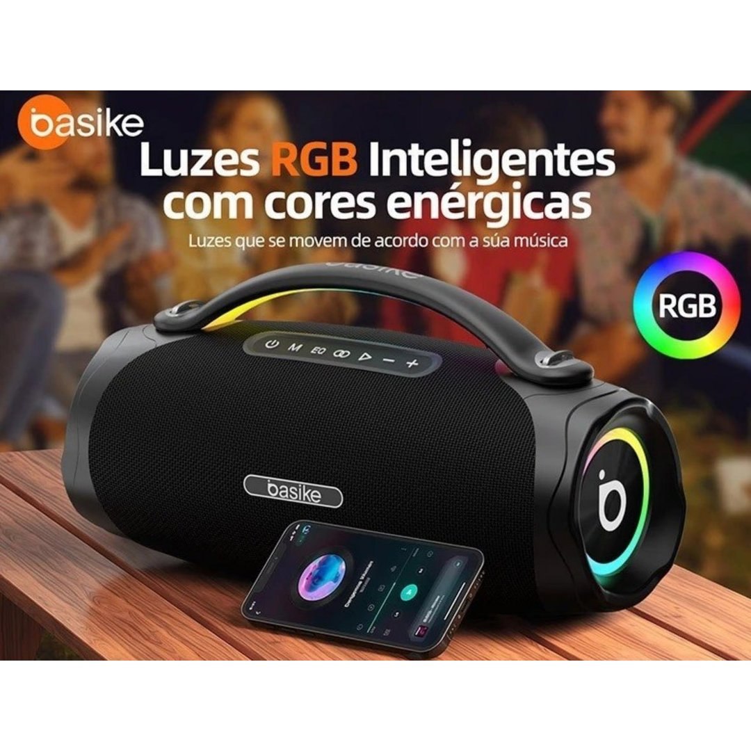Basike alto-falante bluetooth 5.4 sem fio 200W Caixa Subwoofer Som Estéreo De Alta Fidelidade Party Ipx6