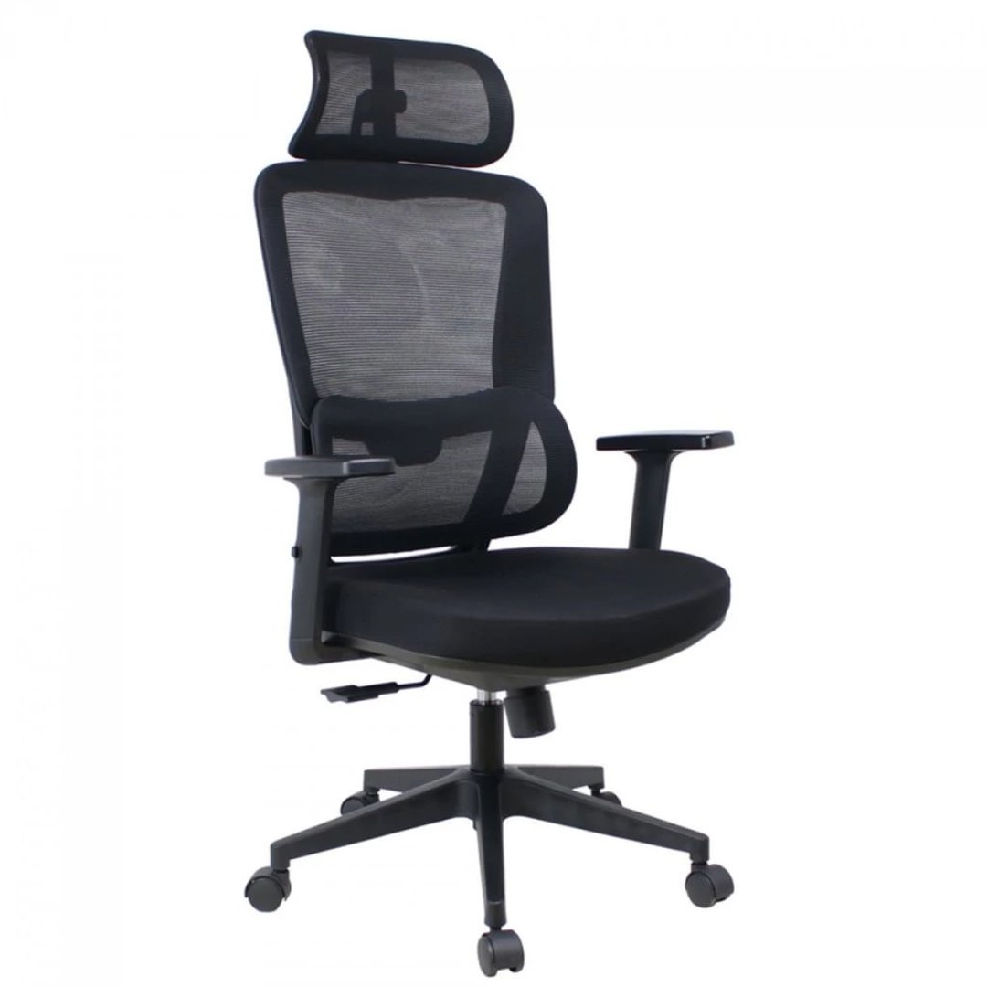 Cadeira de Escritório Dr. Office Work Pro, Ajustável, Mesh, Reclinável, Preta