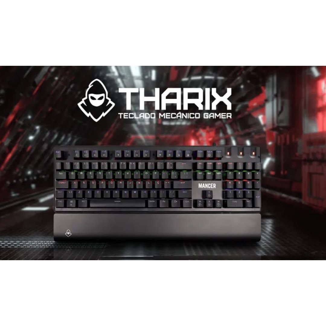 Teclado Mecanico Mancer Tharix, Rainbow, ABNT2, Switch Vermelho