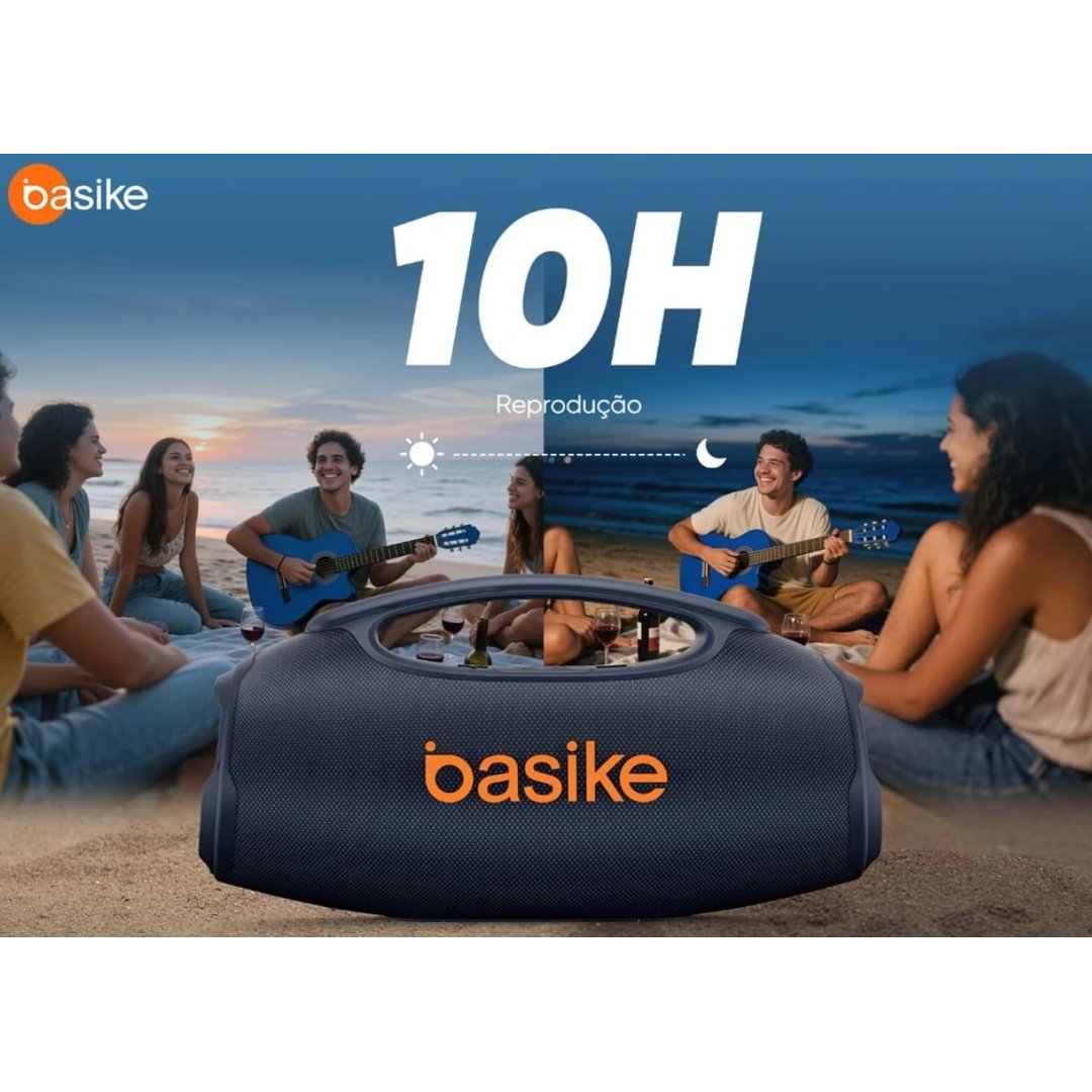 Astgn X Basike Caixa de Som Bluetooth Estéreo 80W Potente IPX6 TWS RGB