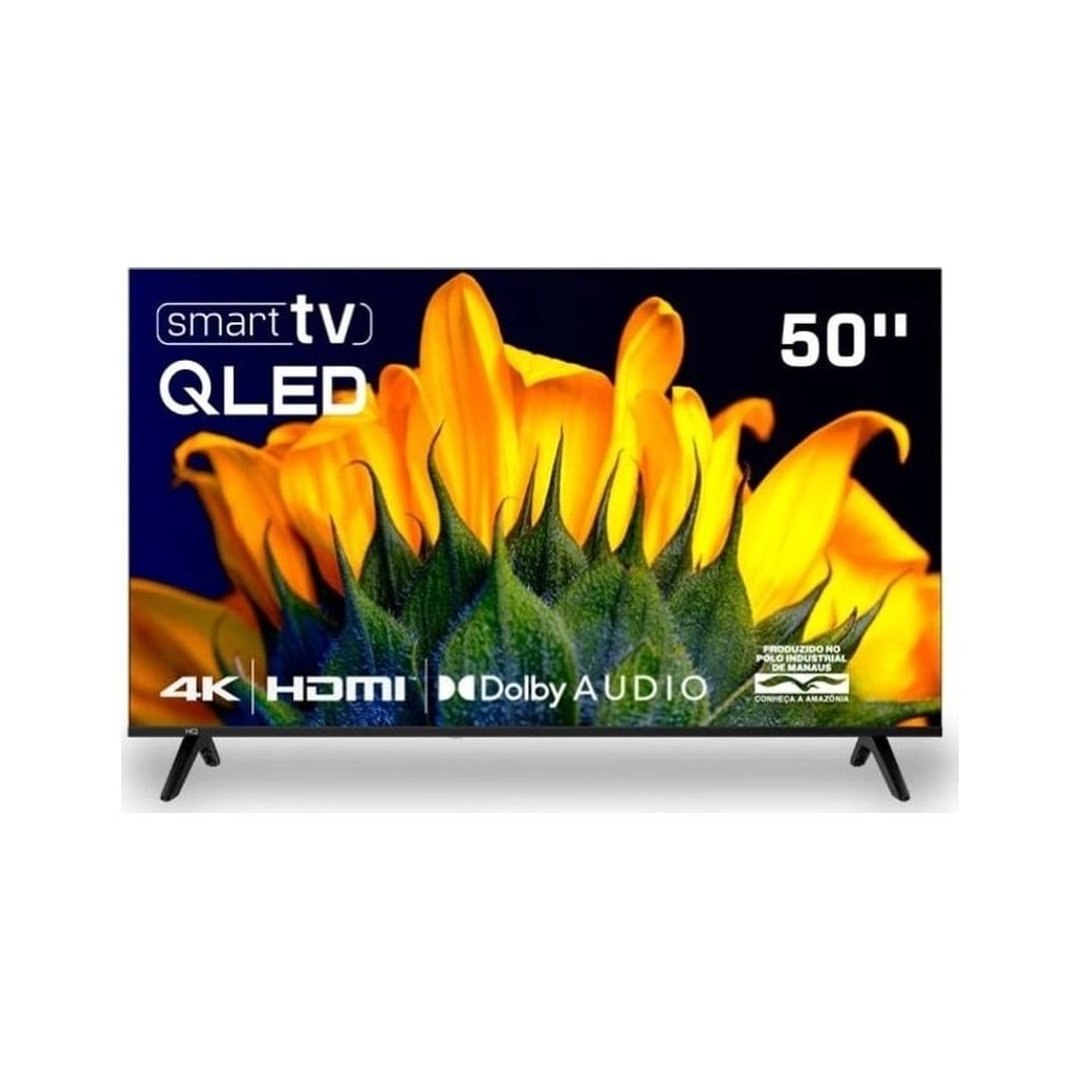 Smart TV HQ QLED 50 Polegadas HQ-QLED50SM 4K Wi-Fi Bluetooth, Dolby Audio, Apps, Netflix, YouTube e Prime Video, 3 HDMI