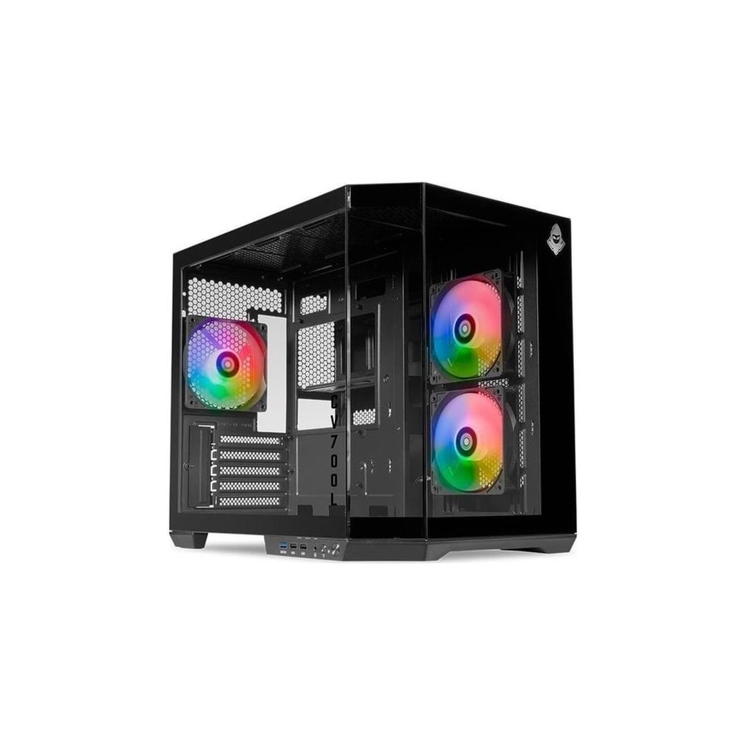 Gabinete Gamer Mancer CV700L, Mid Tower, Lateral De Vidro, 3 Fans ARGB