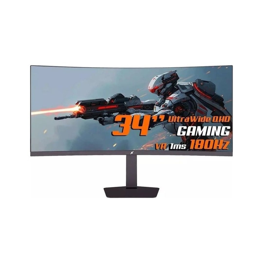 Monitor Gamer SuperFrame Enterprise, 34 Pol, Curvo, UltraWide Quad HD, VA, 1ms, 180Hz