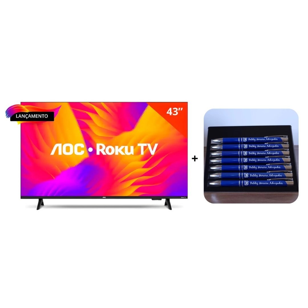 Smart TV AOC 43" 43S5155/78G Full HD + Kit Canetas