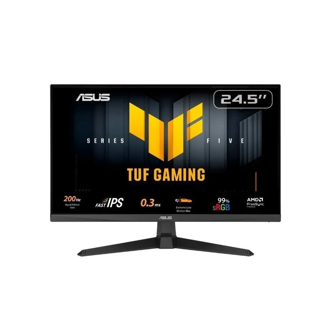 Monitor Gamer Asus TUF 25", Full HD, 200Hz, 0.3ms, Fast IPS, VRR, G-Sync Comp, FreeSync Premium, HDR10, Som Integrado, Preto VG259Q5A