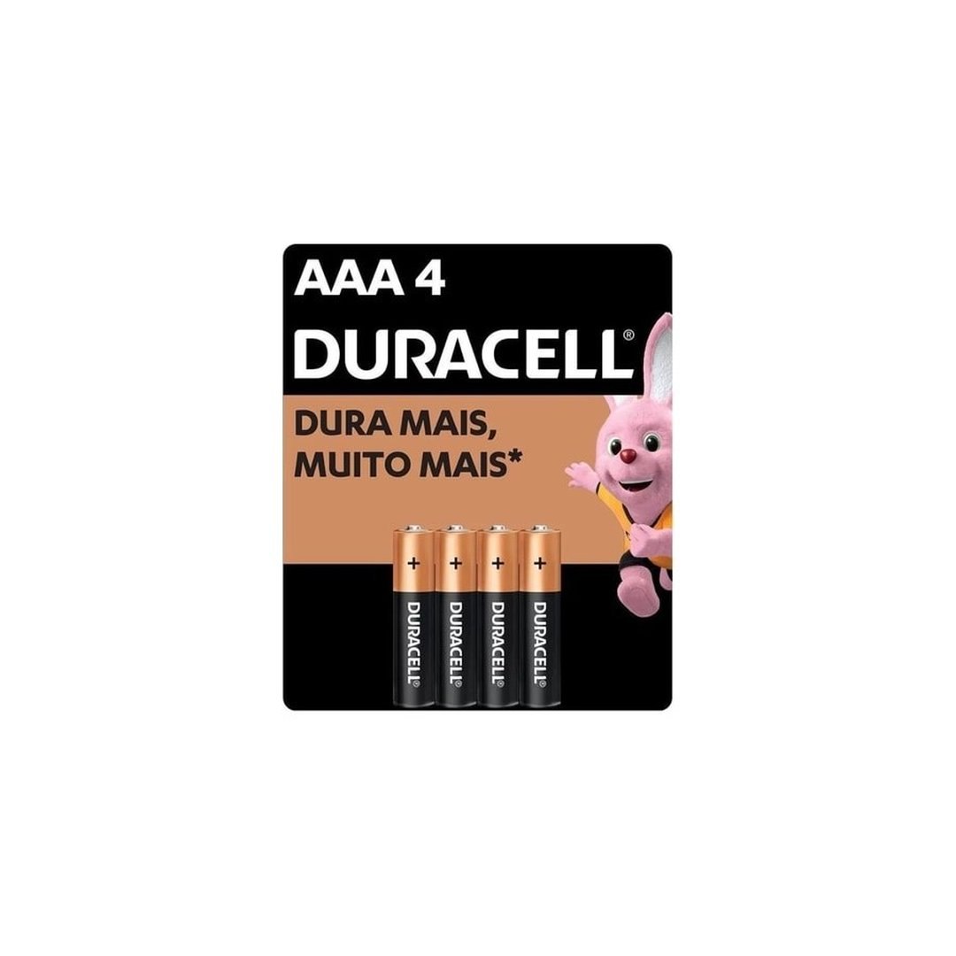 Pilha Duracell Alcalina AAA 4 Unidades