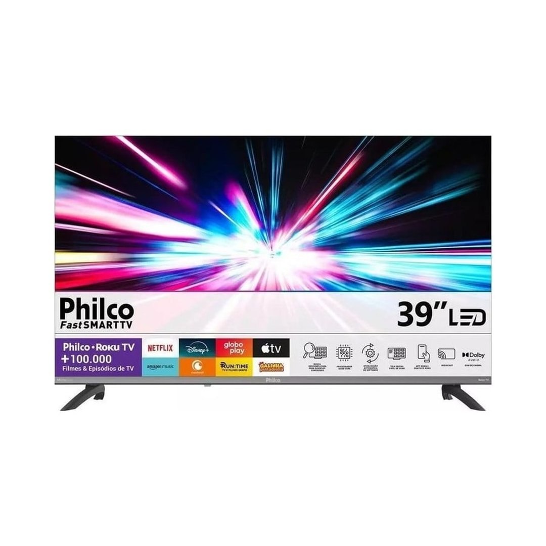 Smart TV 39" Philco Full HD Roku TV Dolby Audio P39CRA