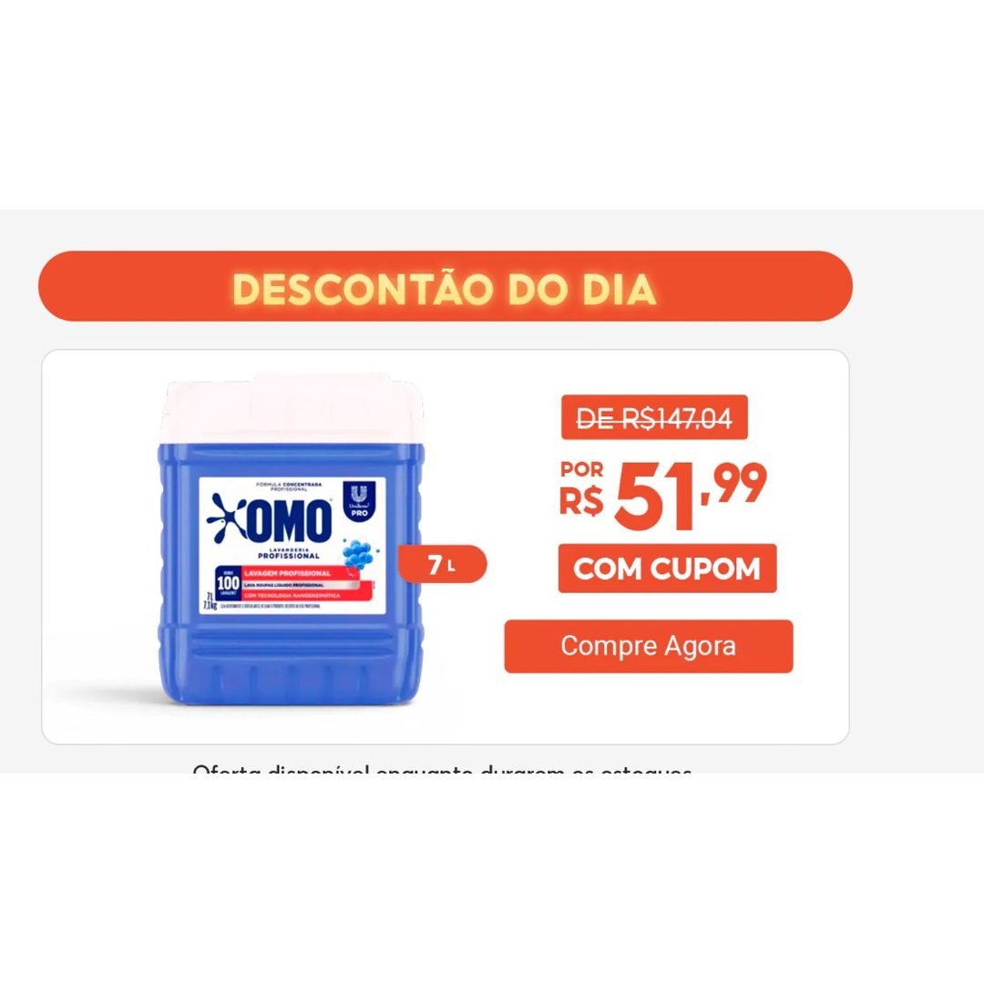 Lava Roupas Lavanderia Pro Líquido 7L Omo