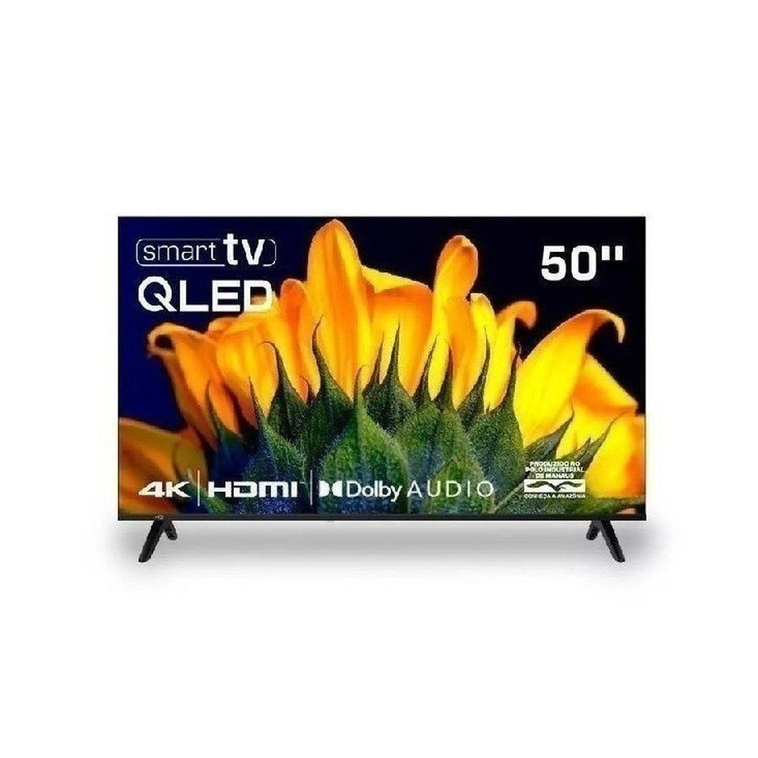 Smart Tv Hq Qled 50 Polegadas Hq-QLED50SM 4K Wi-Fi Bluetooth, Dolby Audio, Apps, Netflix, YouTube e Prime Video, 3 HDMI