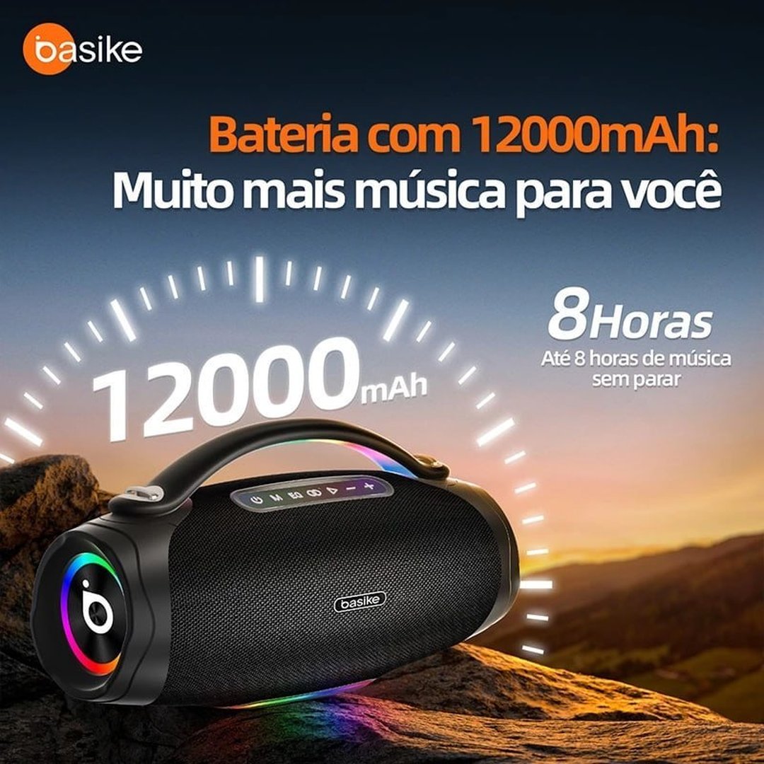 Basike alto-falante bluetooth 5.4 sem fio 200W Caixa Subwoofer Som Estéreo De Alta Fidelidade Party Ipx6,RAD180
