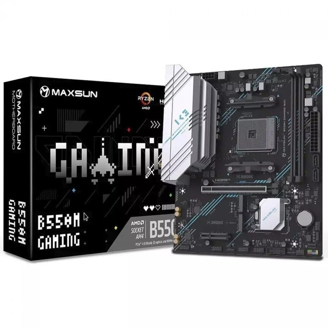 Placa Mãe Maxsun MS-B550M Gaming Wifi, Chipset B550, AMD AM4, mATX, DDR4