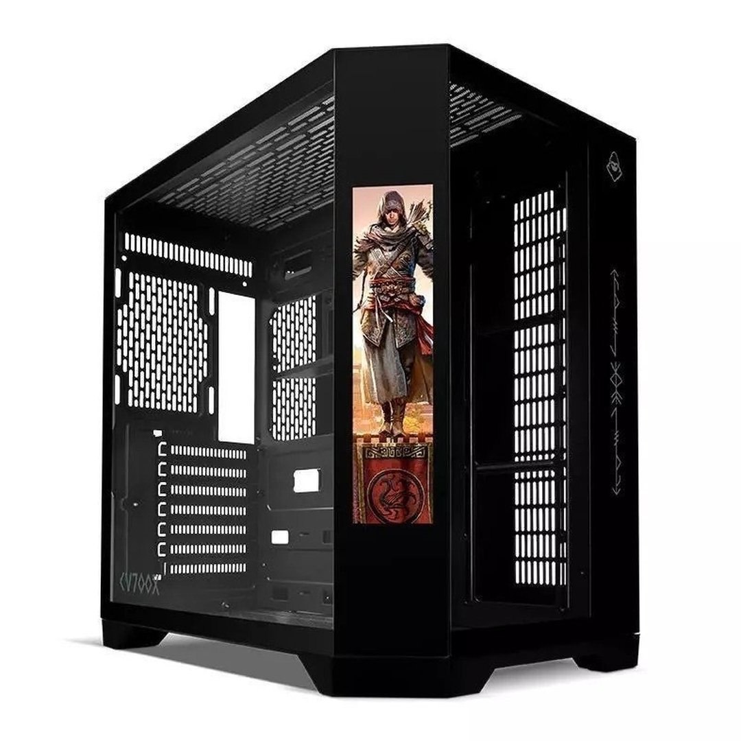 Gabinete Gamer Mancer CV700X, Mid-Tower, Com Tela Lcd, Lateral de Vidro, Preto