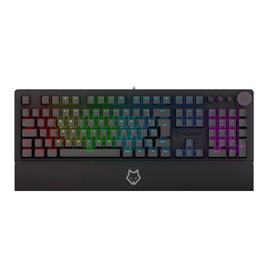 Teclado Mecânico Gamer Husky Anchorage Full Size, RGB, Switch Gateron EF Red, ABNT2, Preto HTG200PTVR