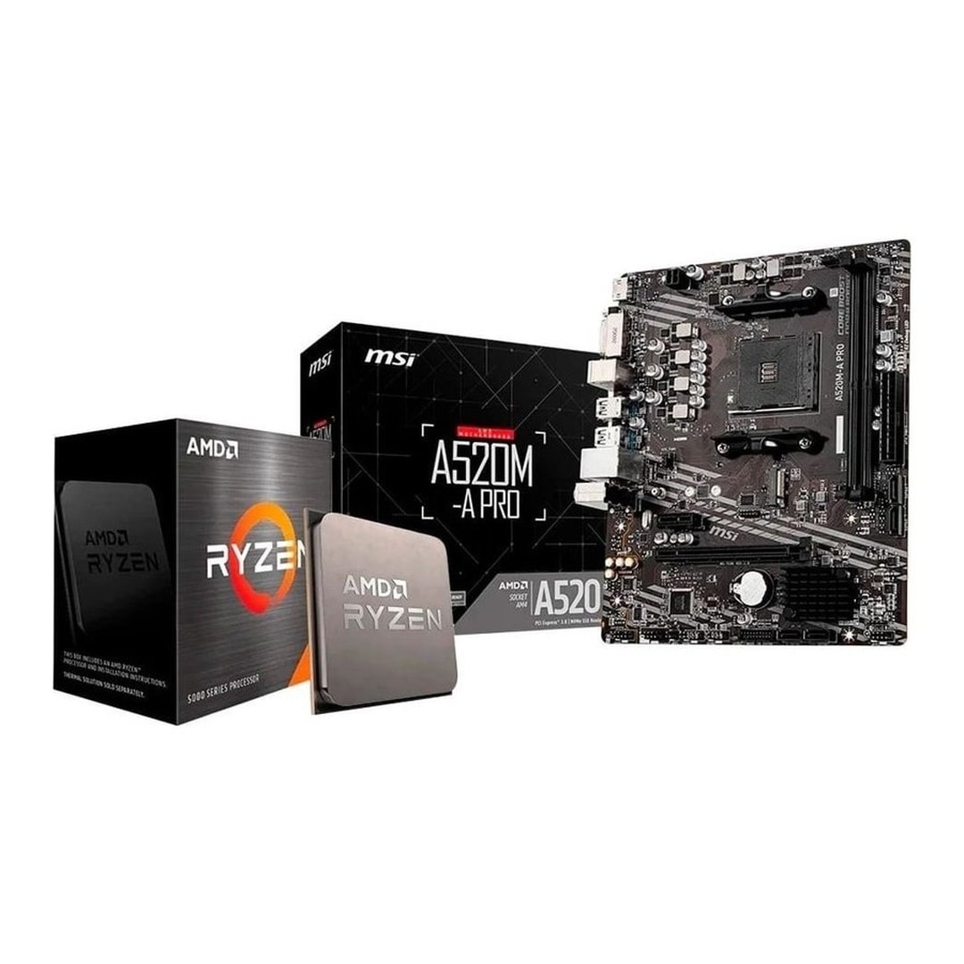Kit Upgrade AMD Ryzen 5 5500 + Placa-Mãe MSI A520M-A PRO