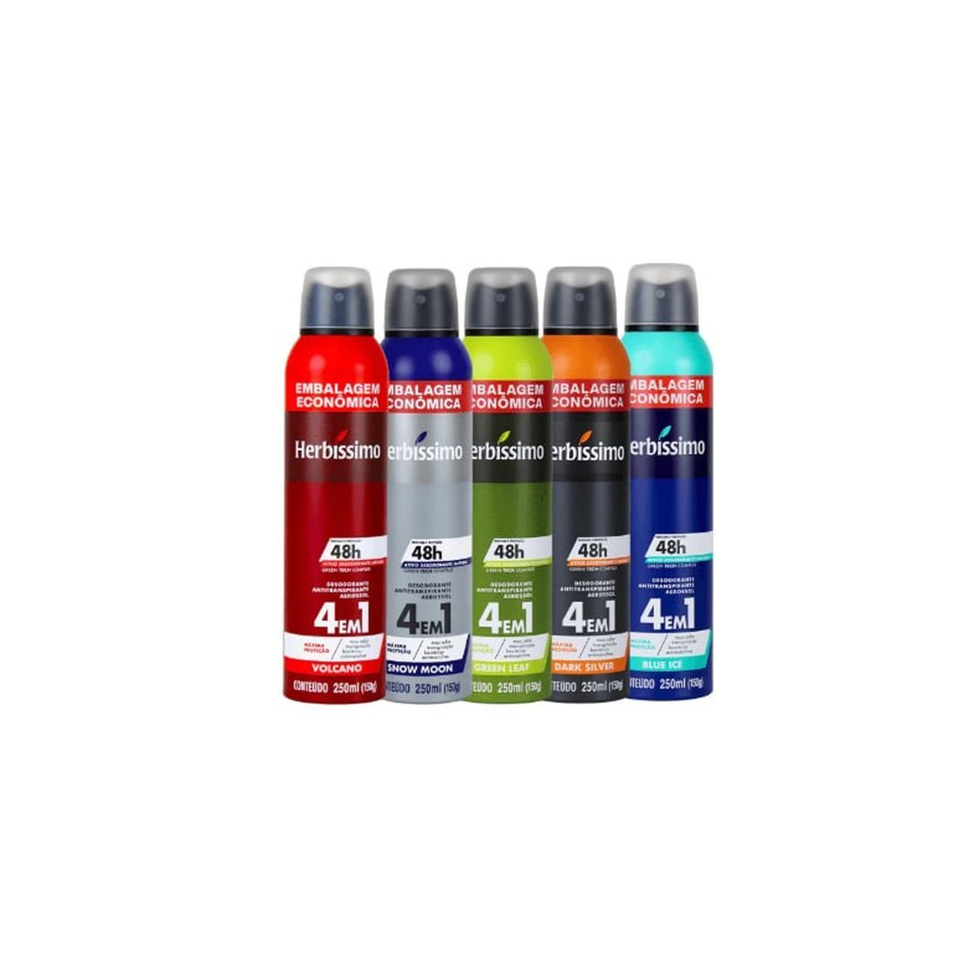 Kit Desodorante Antitranspirante Aerossol Herbíssimo 250ml (5 unidades)