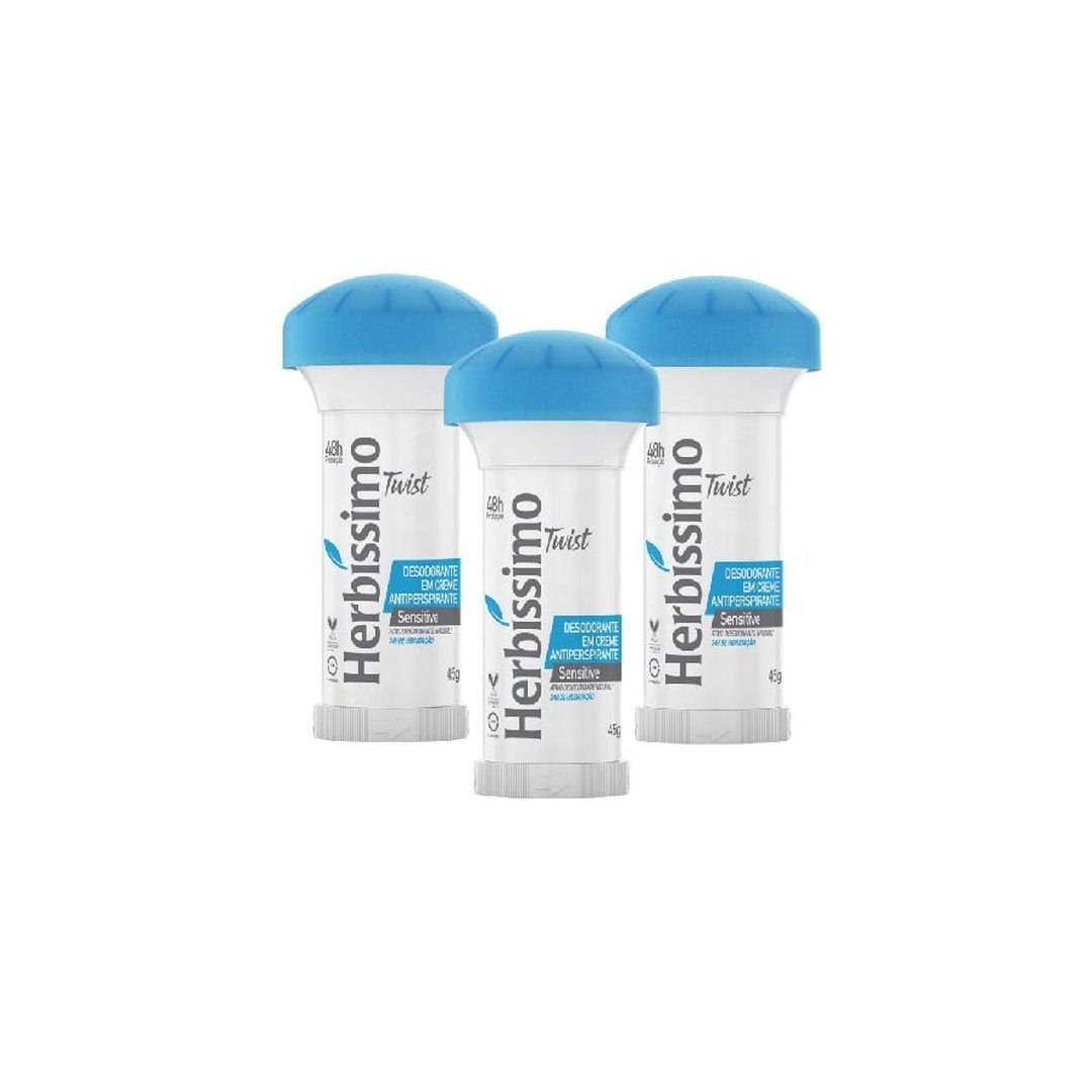 Kit Desodorante Twist Antitranspirante Sensitive Herbissimo 45G (3 unidades)