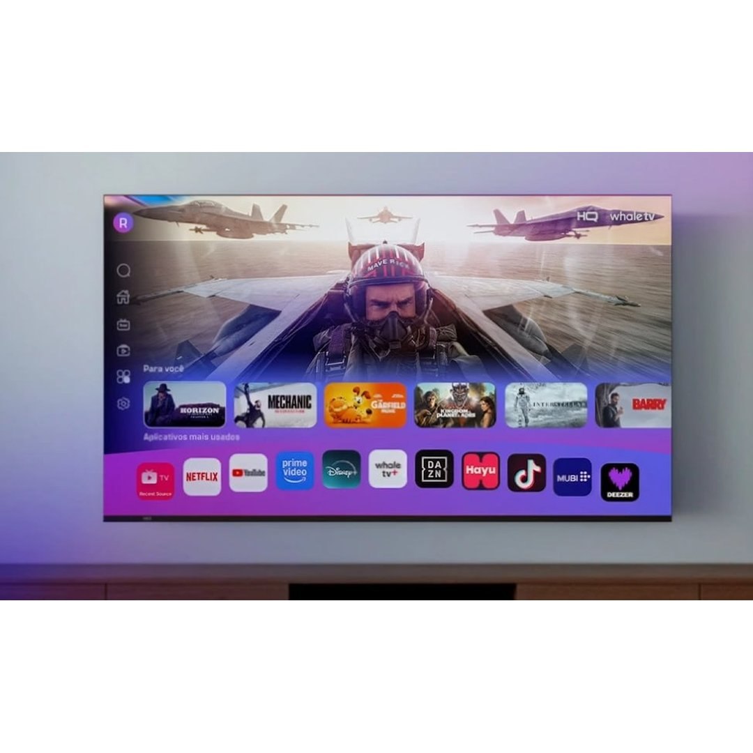 Smart Tv Hq Qled 75 Polegadas Hq-QLED75SM 4K Wi-Fi Bluetooth, Apps, Netflix, YouTube e Prime Vídeo