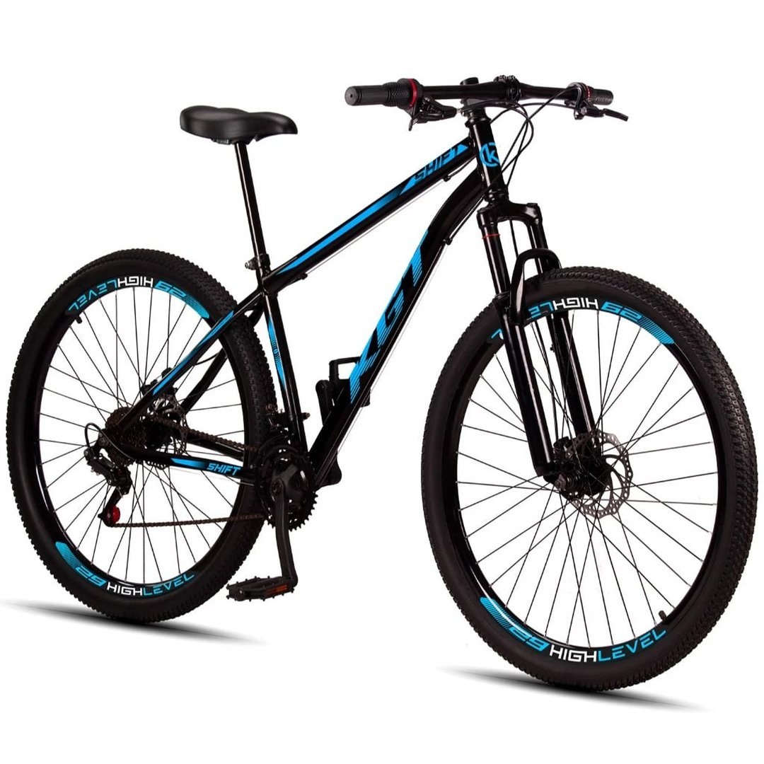 Bicicleta Aro 29 KGT Shift Aço Carbono Freios a Disco 21 Marchas Suspensão Diant