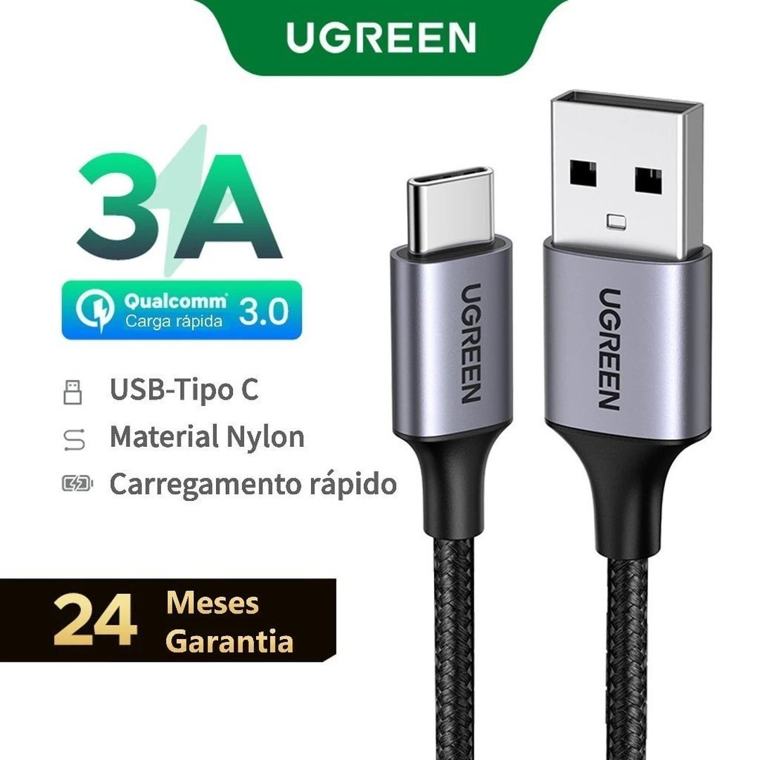 Ugreen USB 3A Type C Cable Support QC 3.0 Fast Charging Cabo Tipo C