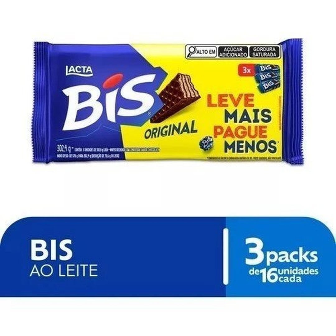 Chocolate Bis Ao Leite 302,4G Tripack 100,8G Cada