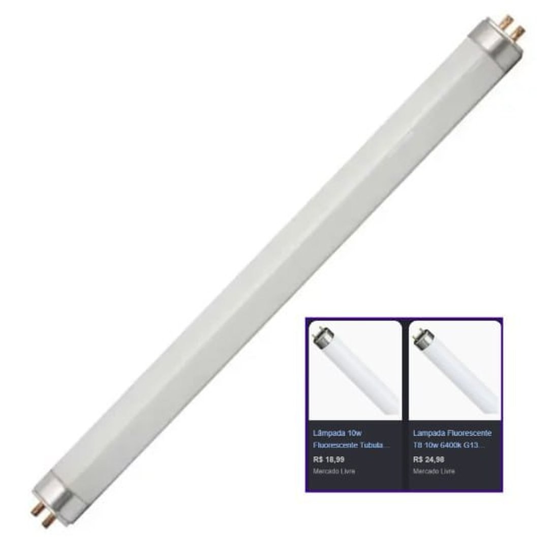 Lâmpada Fluorescente Tubular T8 10W 6400K Luz branca G-light
