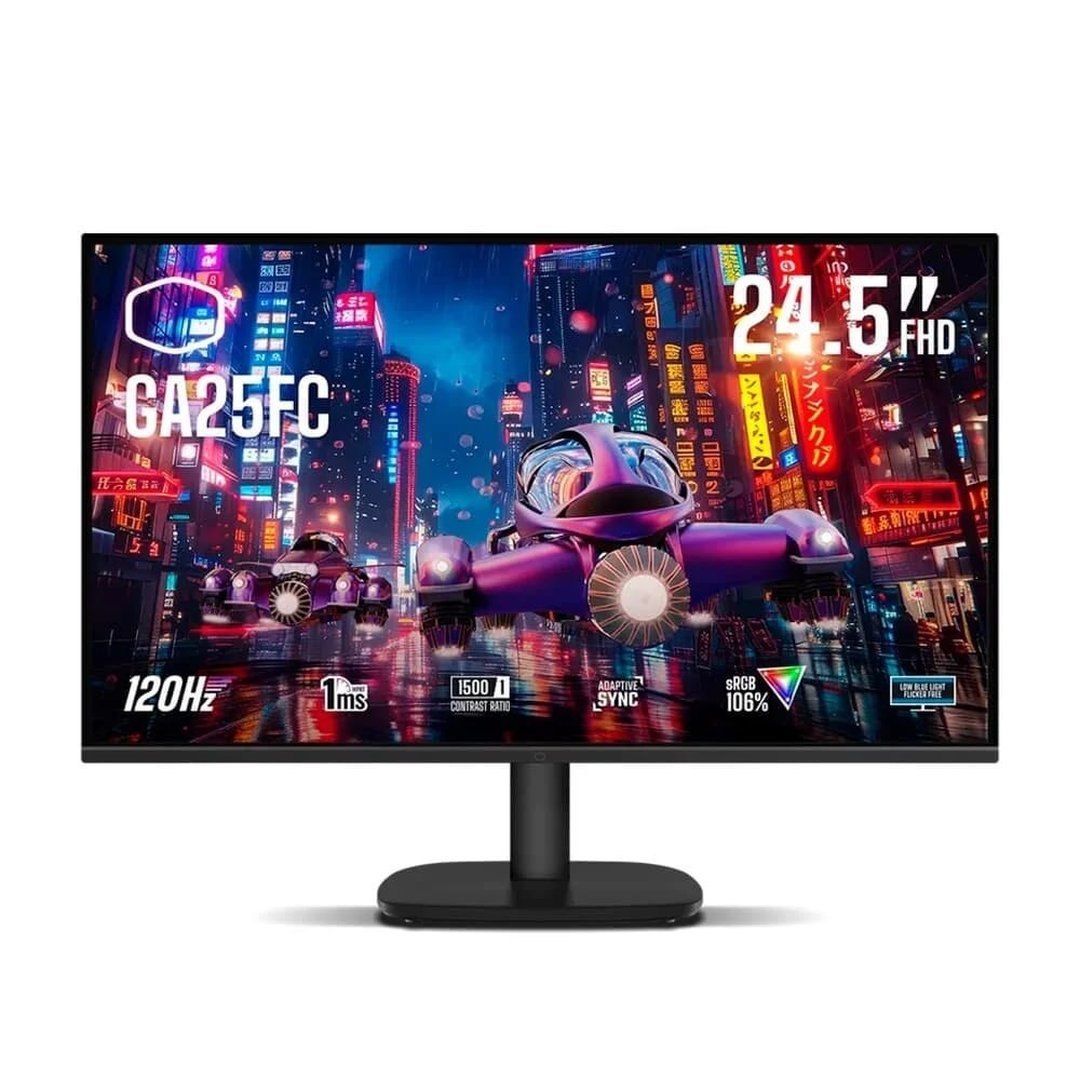 Monitor Gamer Cooler Master 24.5", FHD, 120Hz, 1ms, IPS, HDMI e VGA, Console Ready GBA25FC