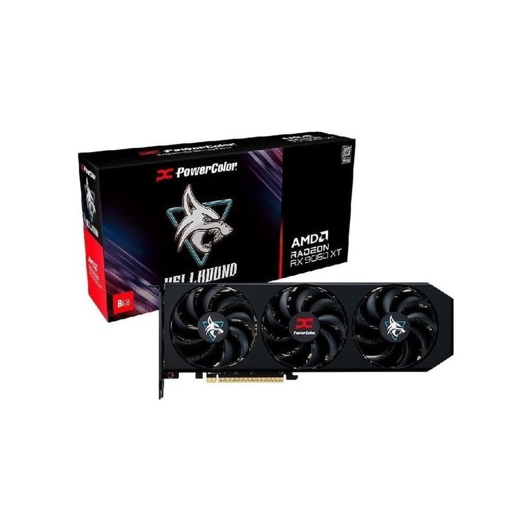 Placa de Vídeo PowerColor RX 9060 XT Hellhound AMD Radeon, 8GB, GDDR6, 128bits, Tripe Fan, OpenGL 4.6 RX9060XT 8G-L/OC
