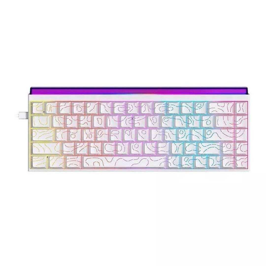 Teclado Mecanico AJAZZ NK68, Rainbow, Switch Vermelho, Branco, NK68-WH