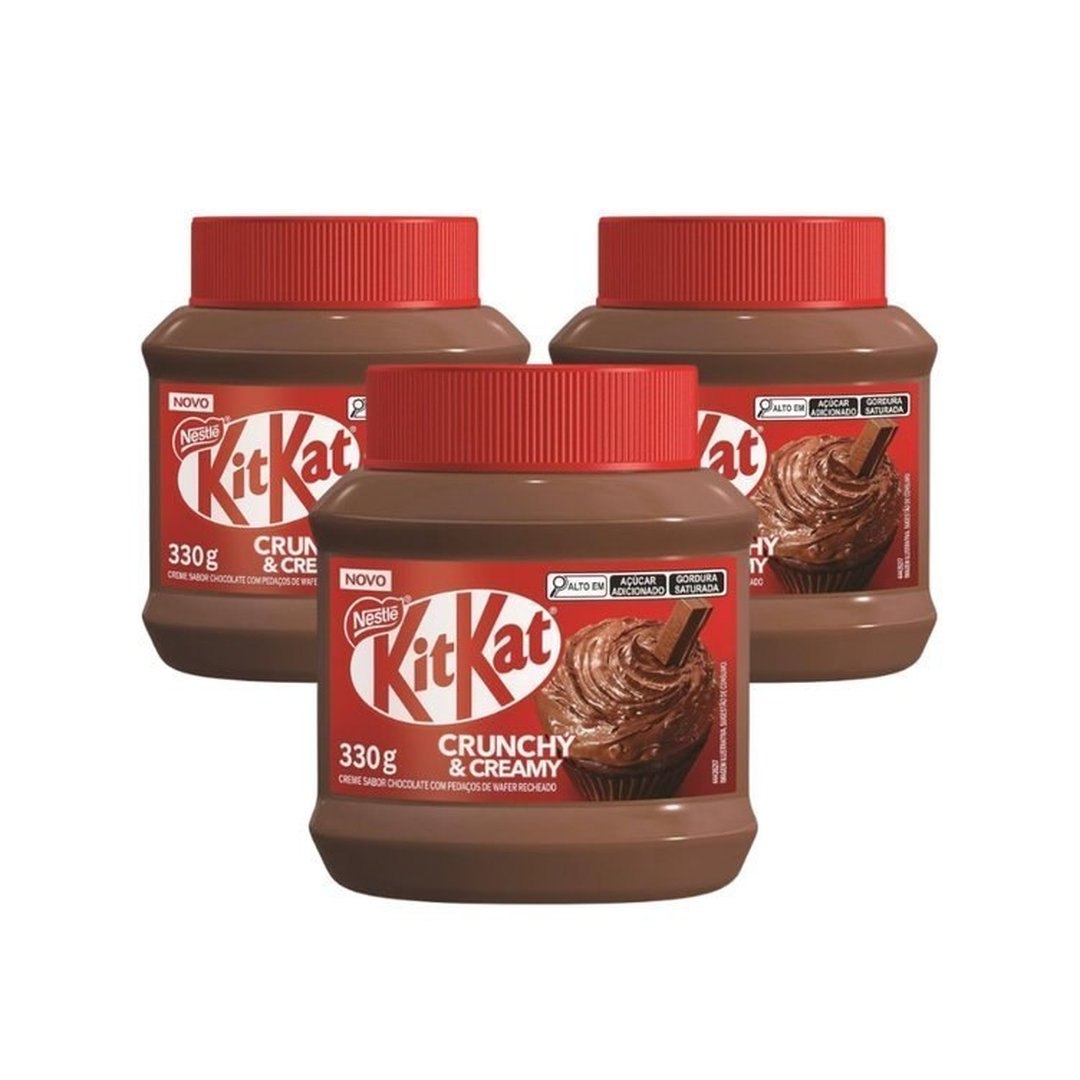 Kit 3 Creme Crocante Kit Kat 330g Nestlé