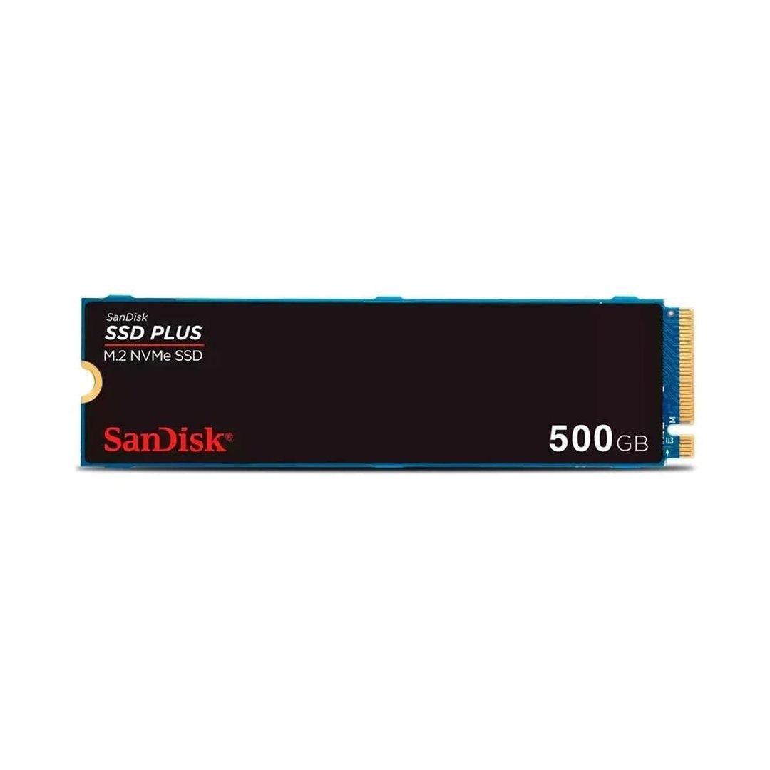 SSD SanDisk Plus NVMe, 500GB, M.2, PCle, Gen3, Leitura 2400MB/s e Gravação 2400MB/s, Preto SDSSDA3N-500G-G26