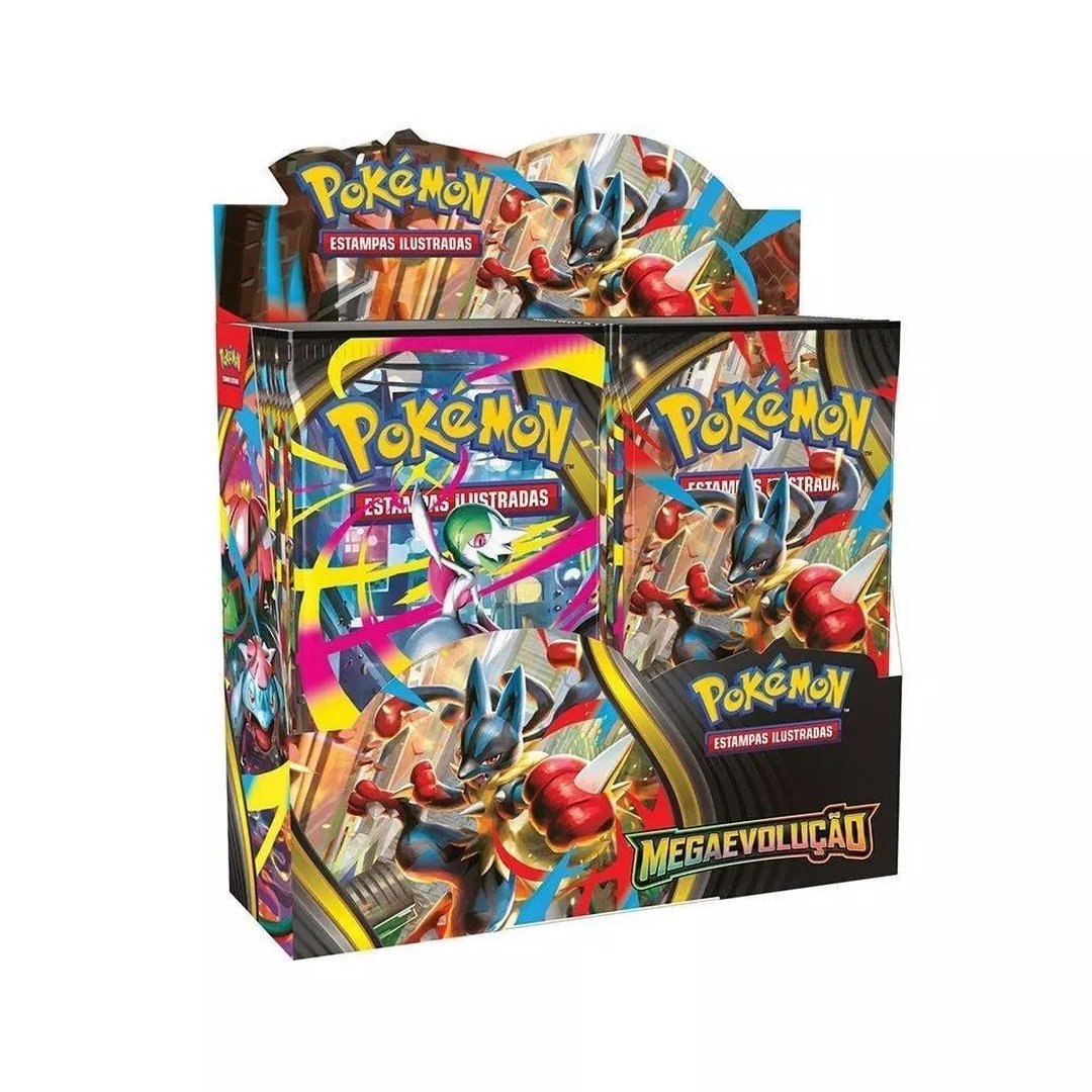 Cartas Booster Pokémon Copag Megaevolução Display com 36 Pacotes