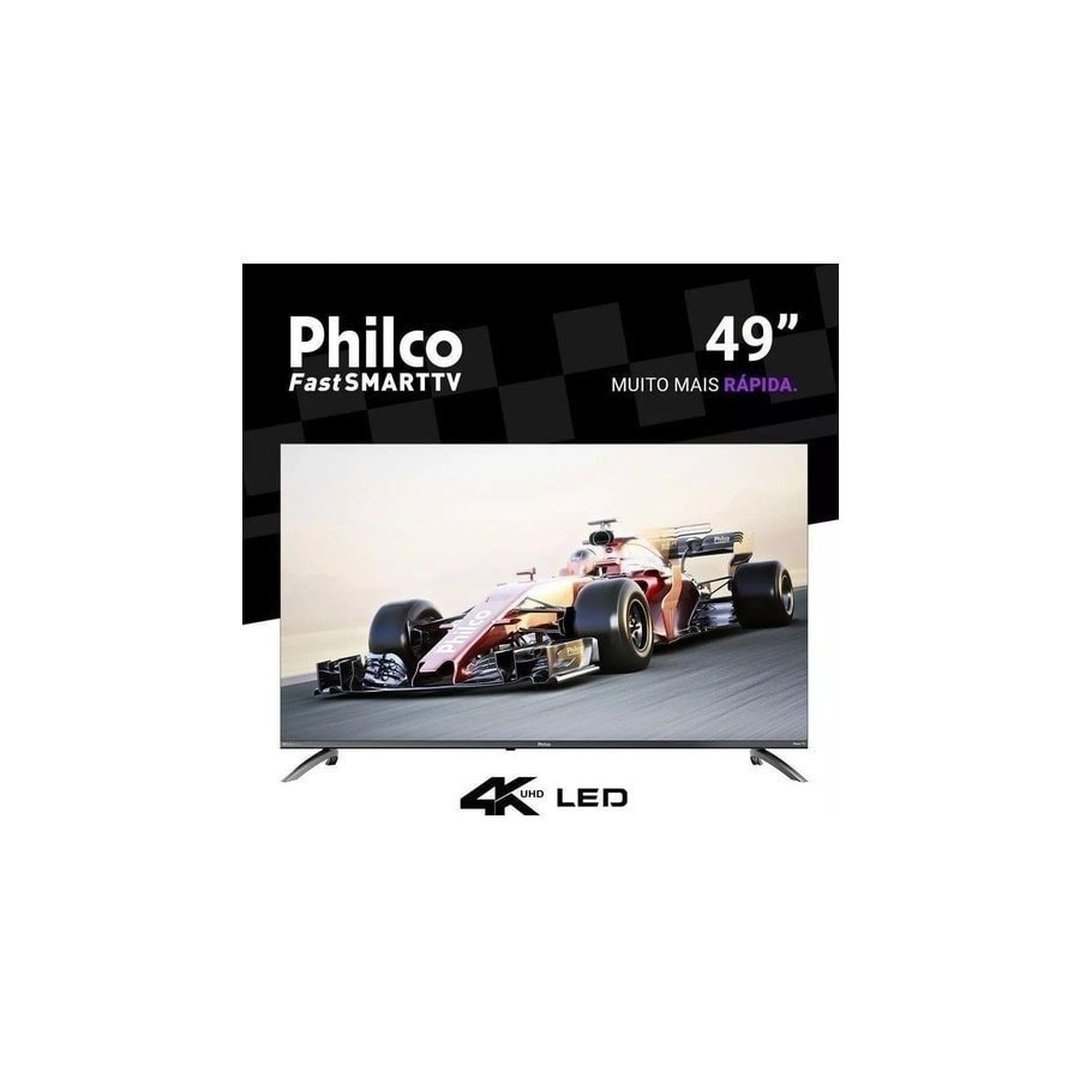 Smart Tv Philco P49cra 49" Uhd 4K Dled Cinza com Roku Tv Hdr10 Bivolt