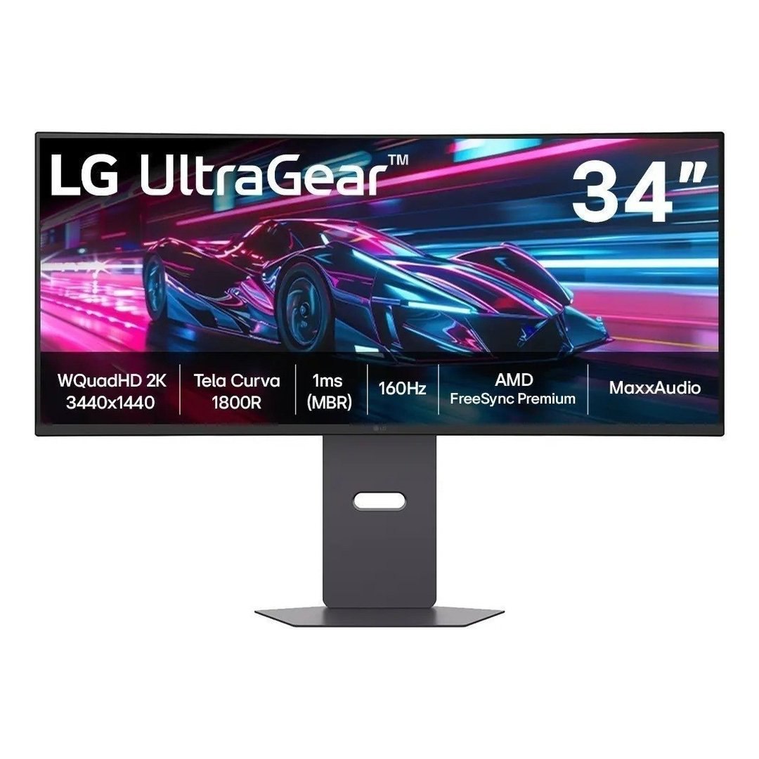 Monitor Gamer, Lg UltraGear, Curvo 34", QuadHD, 2K UltraWide, 160Hz, Hdr10