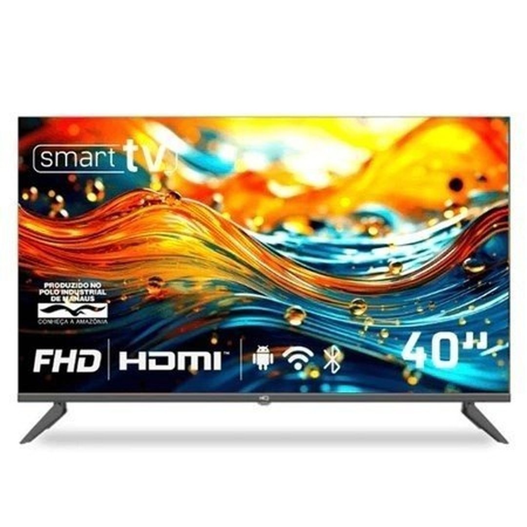 Smart Tv Hq 40” Full Hd Android Tv, Wi-Fi, Bluetooth 3 Hdmi, 2 Usb, Gravação via Usb Hqs40nkhm