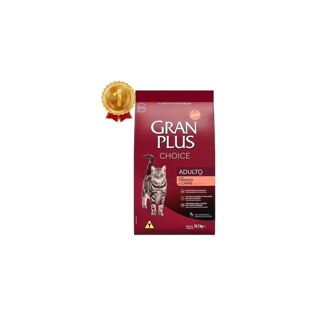 Ração GranPlus Choice Gatos Adultos Frango e Carne 10,1kg