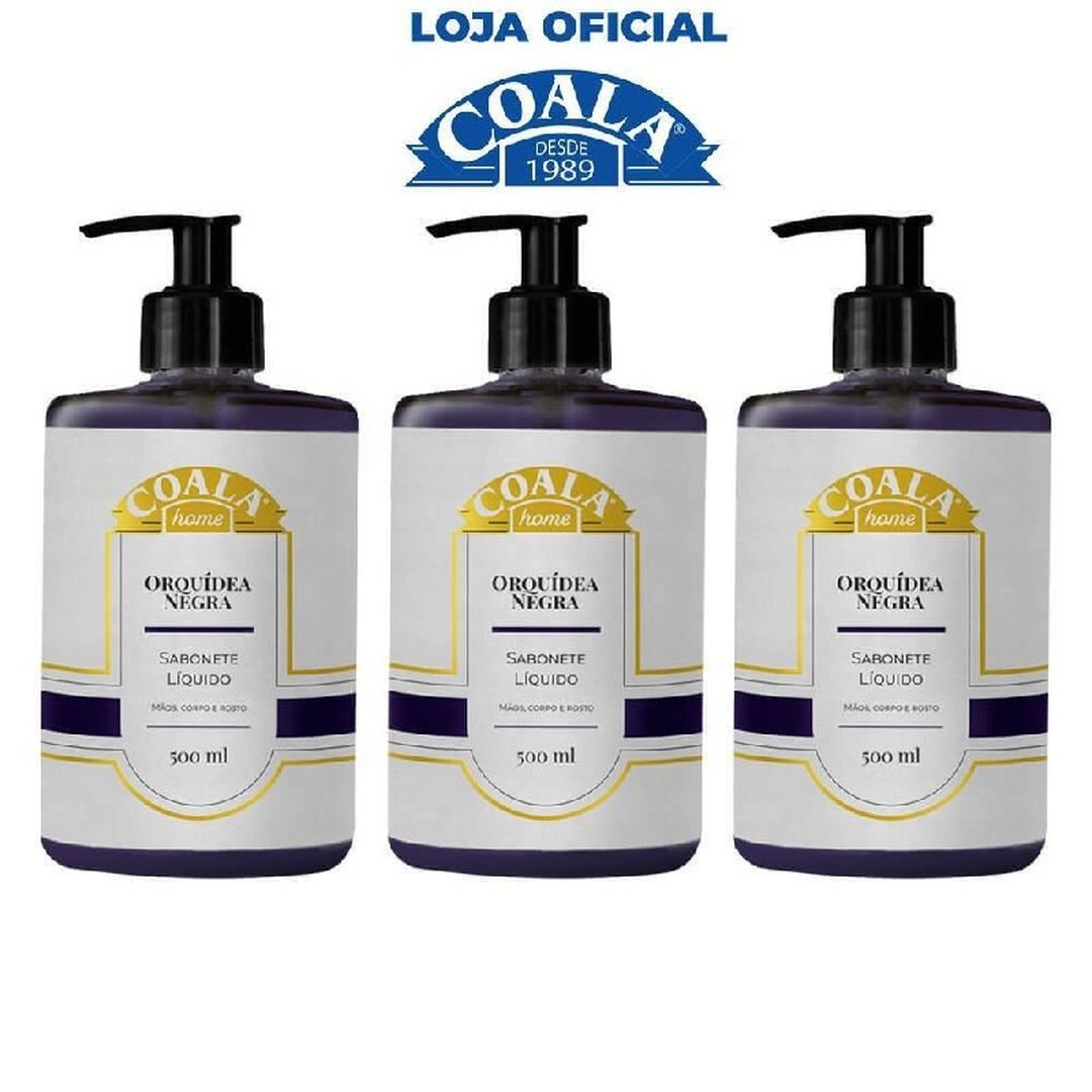 Kit 3 Unidades Sabonete Líquido Coala Home Orquídea Negra 500ml