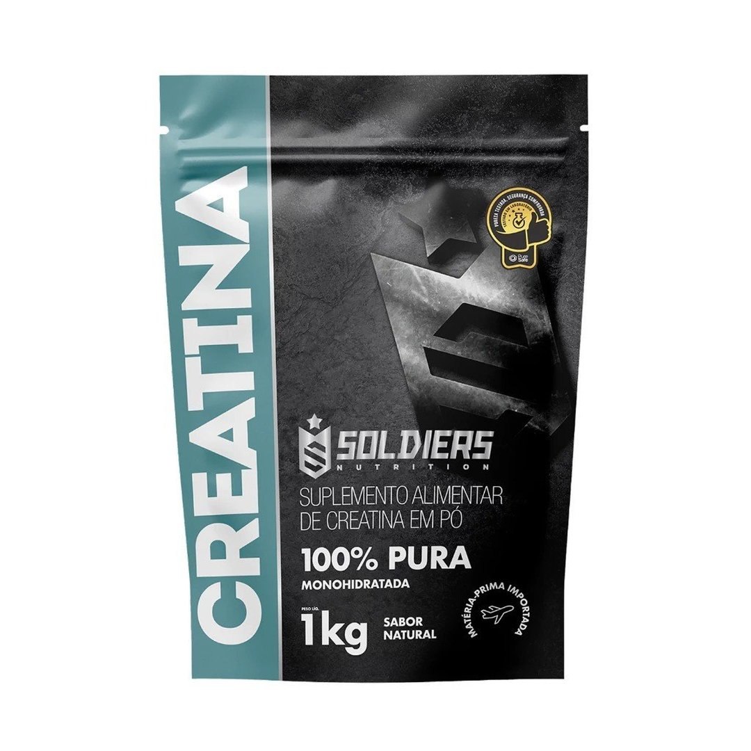 1Kg Creatina Suplemento Monohidratada em Pó 100% Pura Importada Soldiers Nutrition