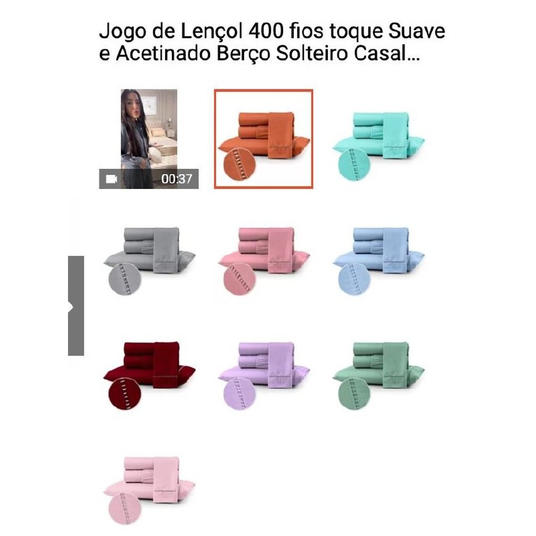 Jogo de Lençol 400 fios toque Suave e Acetinado Berço Solteiro Casal Queen King 02 e 03 Peças