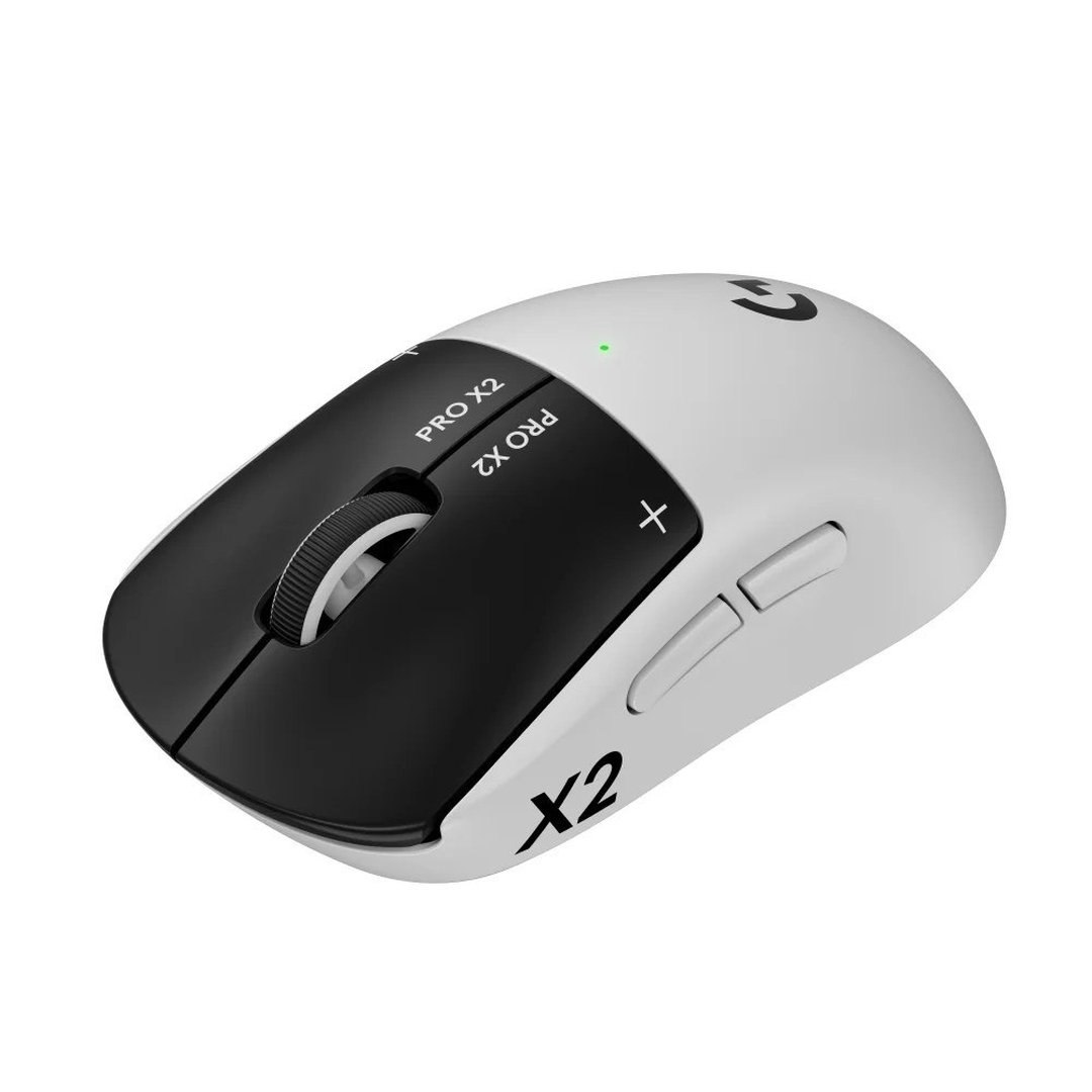 Mouse Gamer Sem Fio Logitech G Pro X2 Superstrike Lightspeed, 61g, Usb-C, Preto e Branco