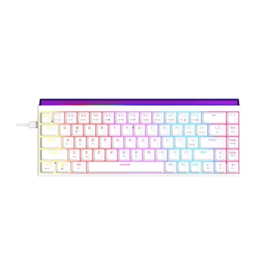 Teclado Mecânico Gamer AJAZZ NK68, RGB, Switch Red, Keycaps PBT, Hotswap, Branco AJAZZ-NK68-W1-OEM-WH-R