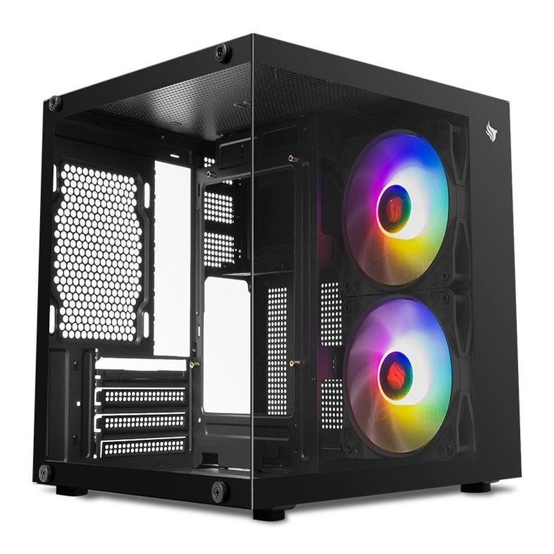 Gabinete Gamer Aquário Pichau Atom X, Mini-Tower, Lateral de Vidro, Com 2 Fans