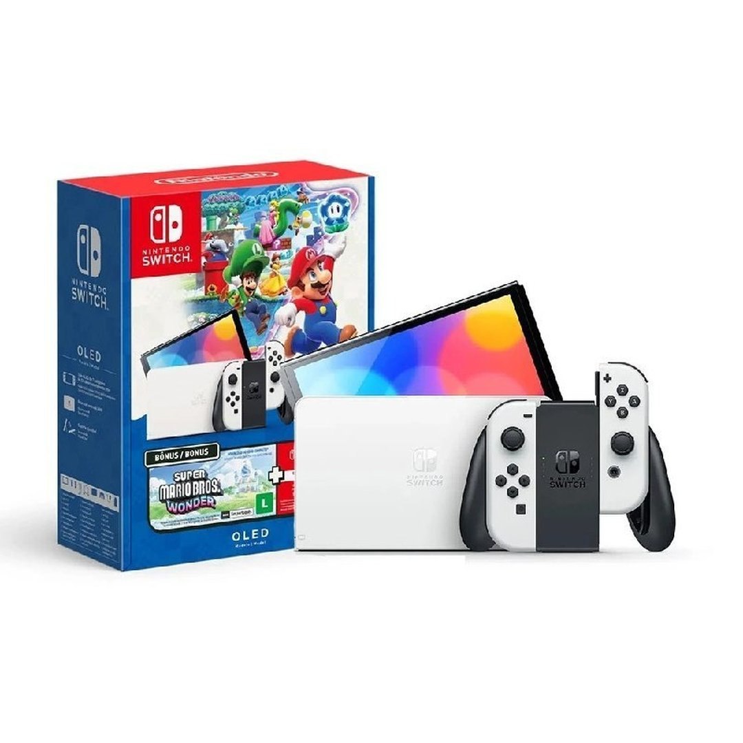 Console Nintendo Switch Oled Nintendo Bundle Super Mario Bros Wonder 3 Meses Nintendo Switch Online 64gb Branco