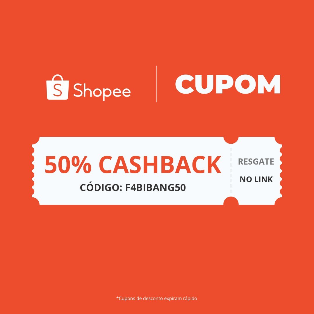 Cupom Shopee 50% Cashback em moedas, limitado a 1000 moedas