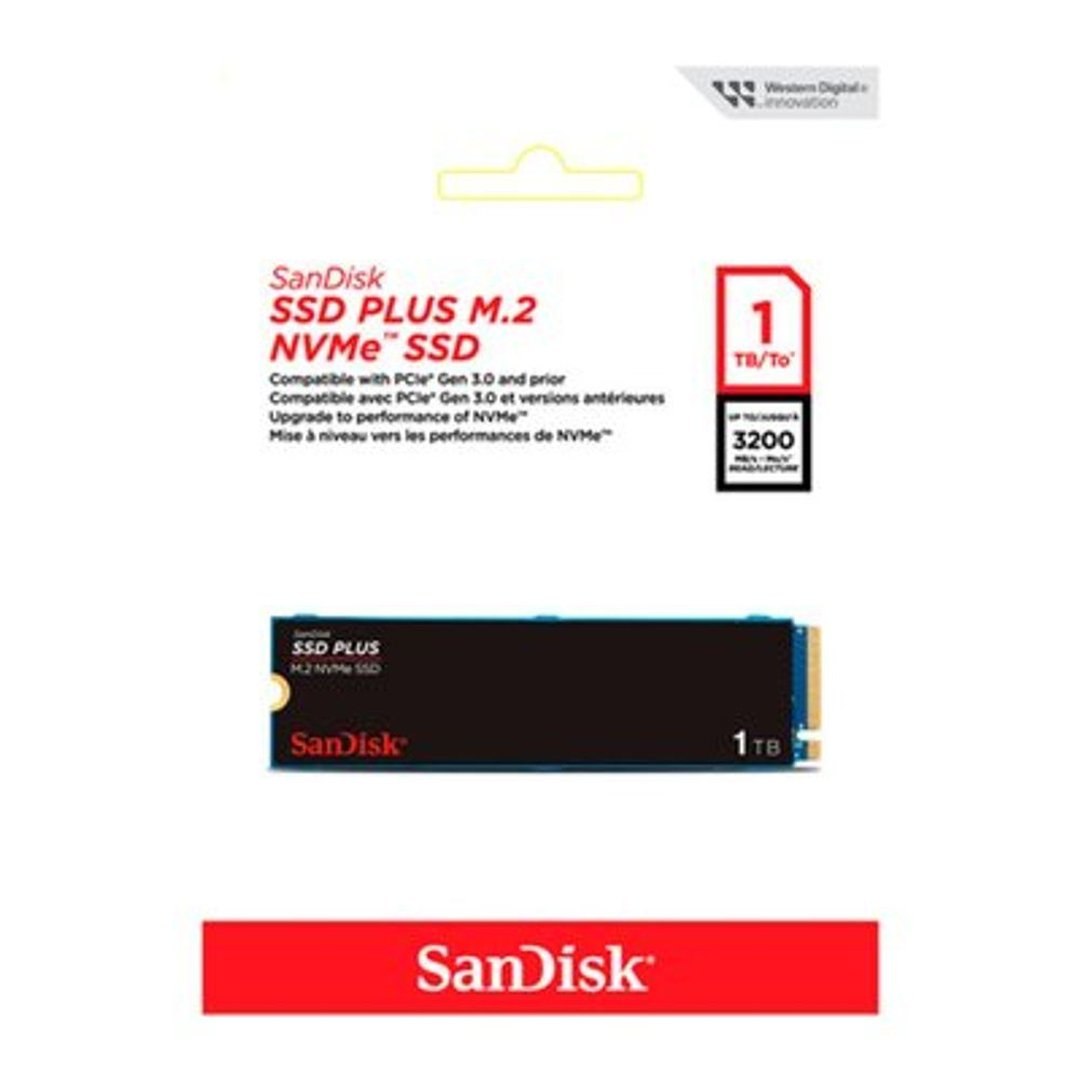 Ssd SanDisk Plus, 1Tb, M.2 PCle, NVMe, Leitura 3200Mb/s e Gravação acima de 2500Mb