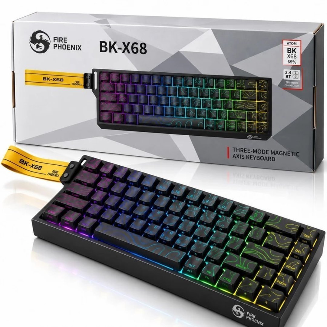 Teclado Sem Fio Gamer Magnético Rapid Trigger 0,01mm 8000Hz RGB Fire Phoenix