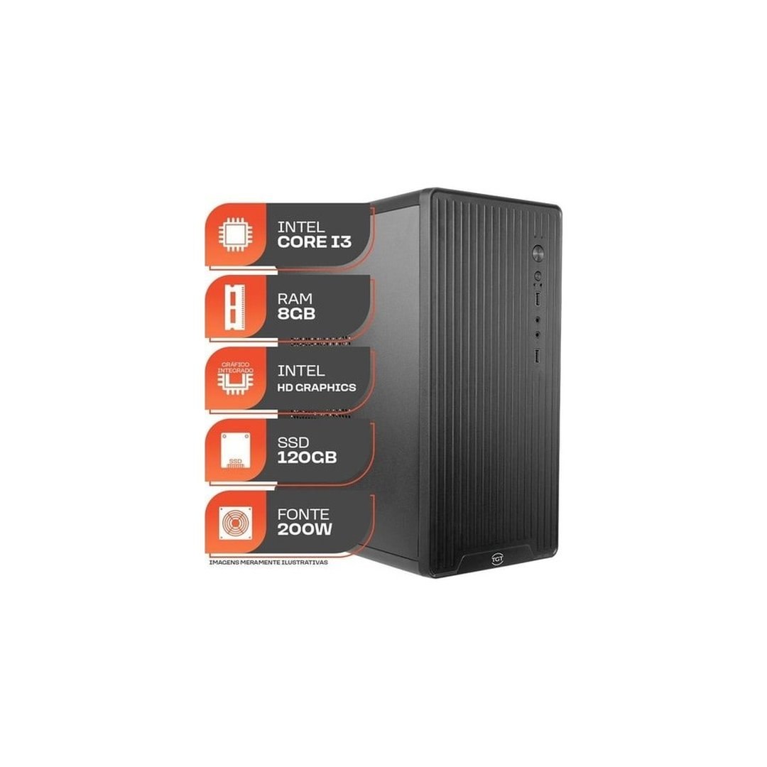 Pc Home Essential S, INTEL Core I3, 8GB de Ram, SSD 120GB