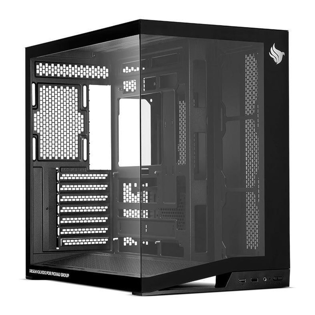 abinete Gamer Pichau Osiris Pro, Mid-Tower, Lateral de Vidro, Preto, Pg-Osip-Bk