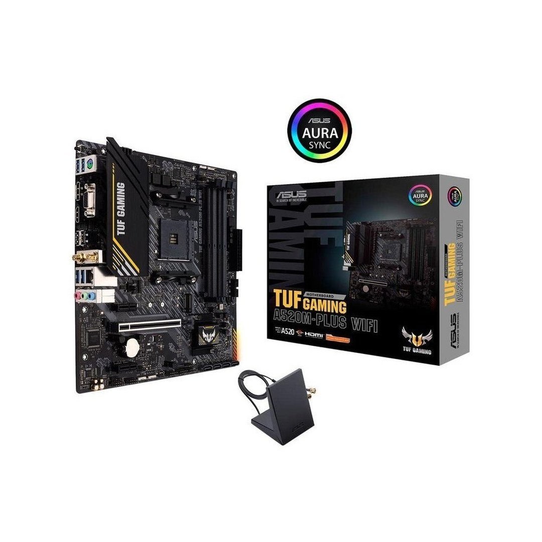 Placa Mãe Asus Tuf Gaming A520m-Plus Wifi Amd Am4 Rgb Matx Ddr4 Preto 90Mb17f0-M0eay0