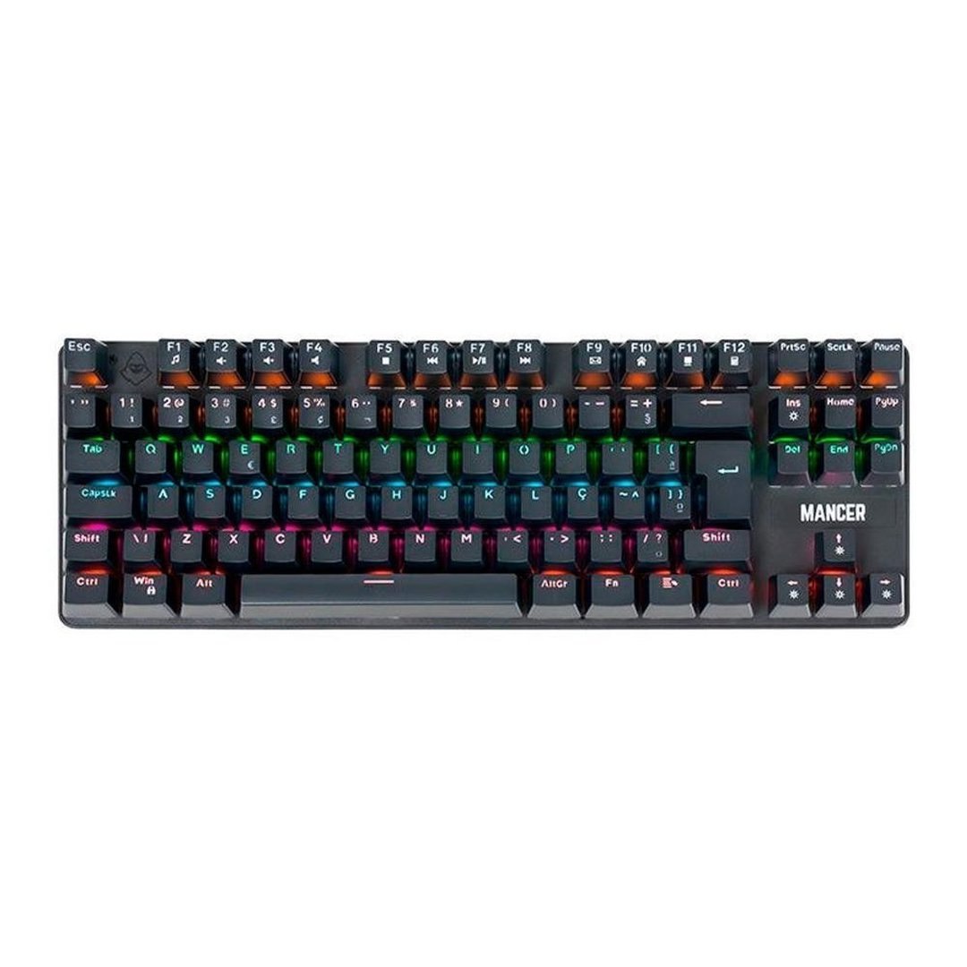 Teclado Mecanico Mancer Shade Mk3, Rainbow, Switch Huano Vermelho, Preto
