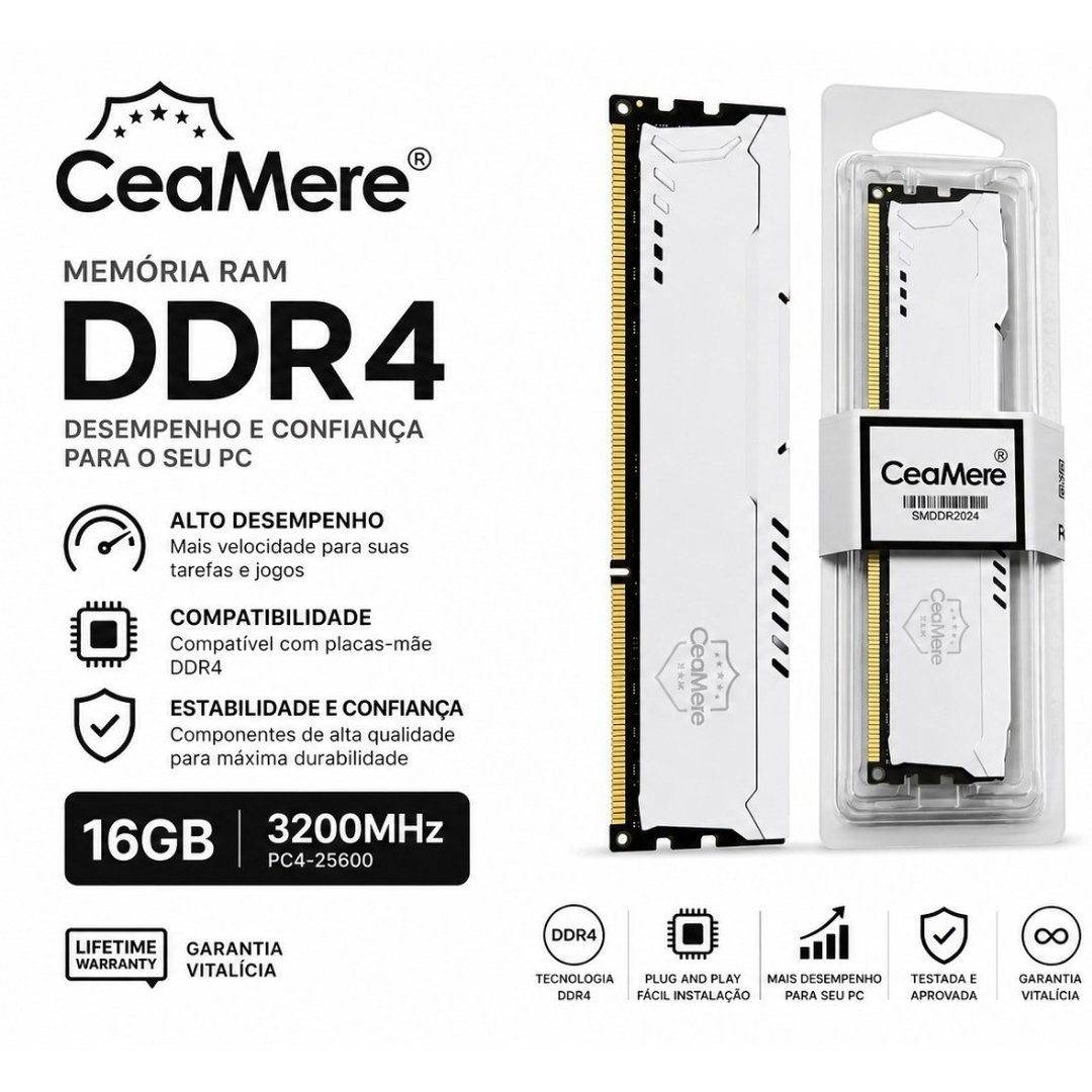 Memória Ram Ddr4 CeaMere 16Gb / 8Gb 3200MHz / 2666MHz Desktop